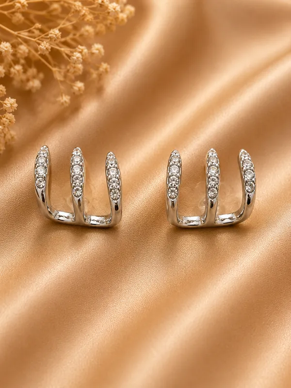 Silver_Steel_Triple_Loop_Crystal_Stud_Earrings_For_Women_Pack_Of_3