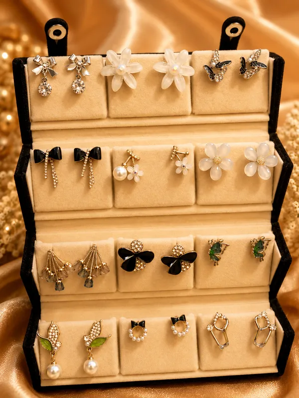 Gold_Alloy_Floral_Geometric_Mixed_Design_Earrings_Set_For_Women