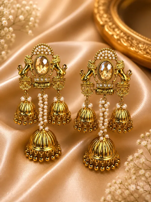 Gold_Alloy_Pearl_Stone_Embellished_Jhumka_Earrings_For_Women