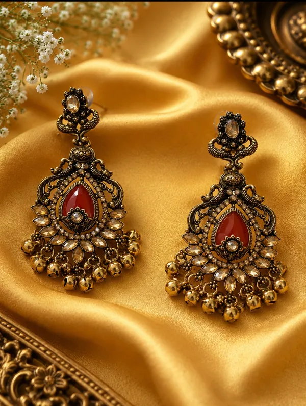 Antique_Gold_Alloy_Red_Teardrop_Stone_Drop_Earrings_For_Women_Pack_Of_2