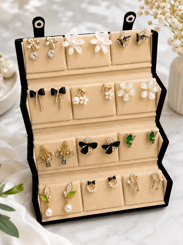 Gold_Alloy_Floral_Geometric_Mixed_Design_Earrings_Set_For_Women