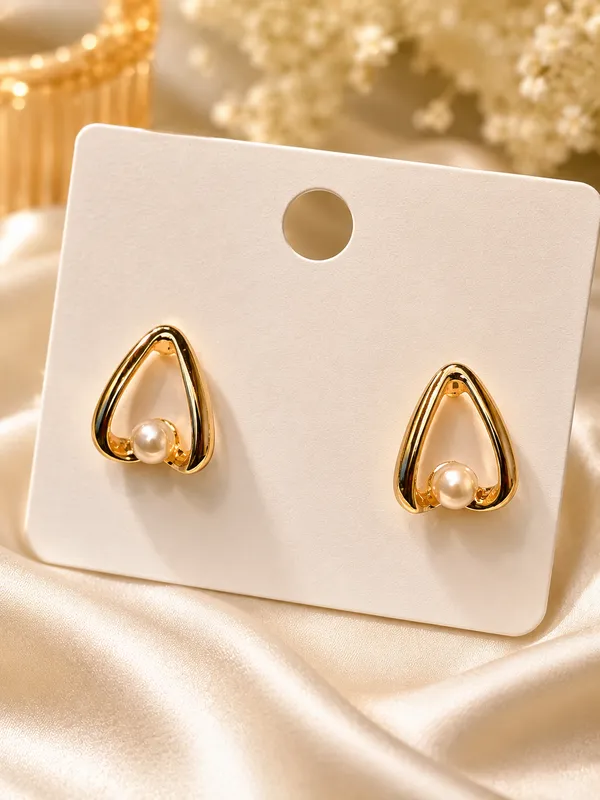 Gold_Tone_Pearl_Open_Triangle_Stud_Earrings_For_Women_Pack_Of_3
