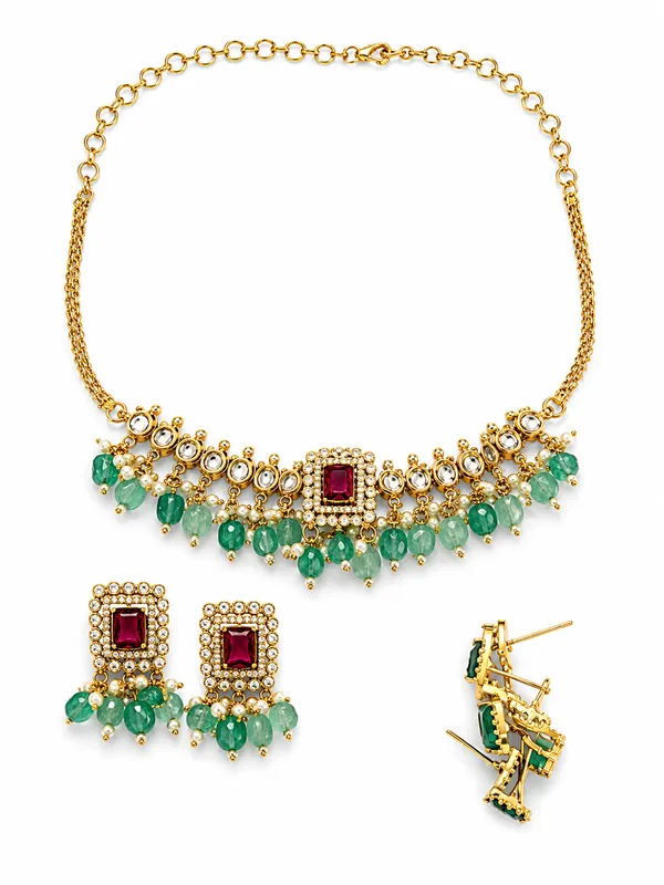Gold_Alloy_Kundan_Red_Stone_Necklace_Set_For_Women