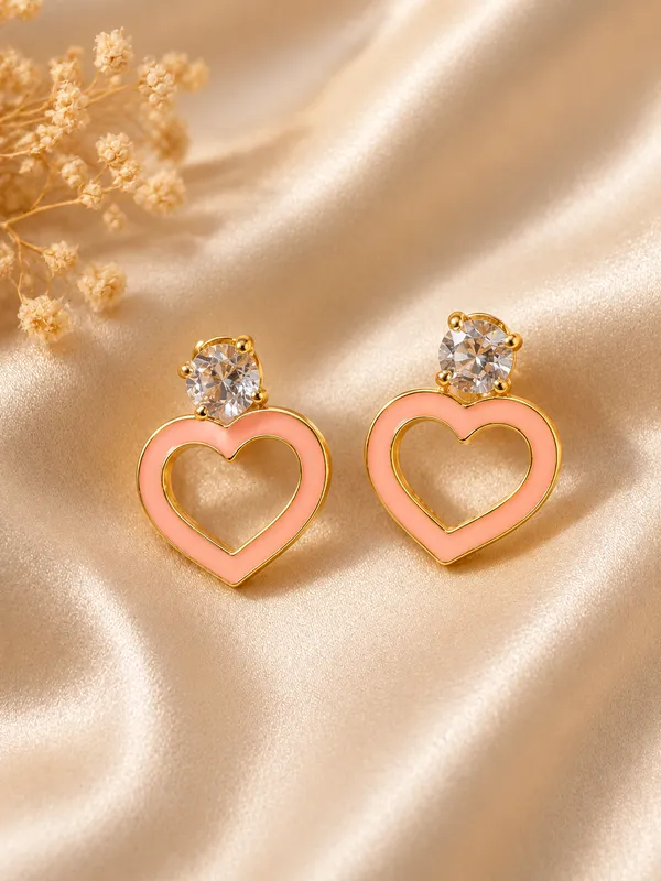 Pink_Gold_Tone_Heart_Earrings_For_Women_Pack_Of_3