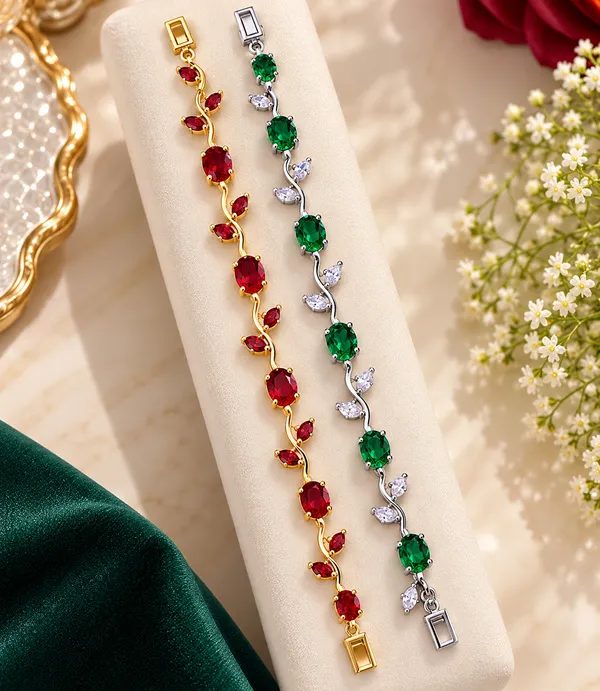 Ruby_&_Emerald_tulip_Bracelet_Duo