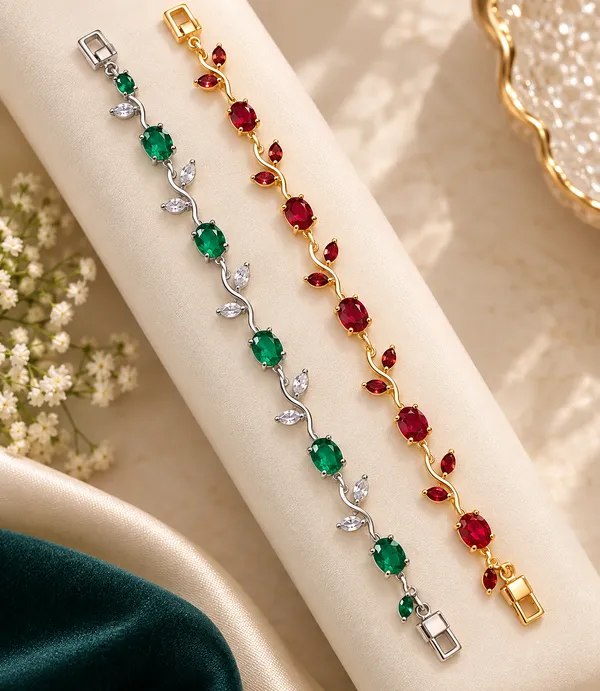 Ruby_&_Emerald_tulip_Bracelet_Duo