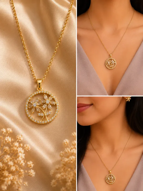 Gold_Anti_Tarnish_Crystal_Floral_Pendant_Necklace_For_Women