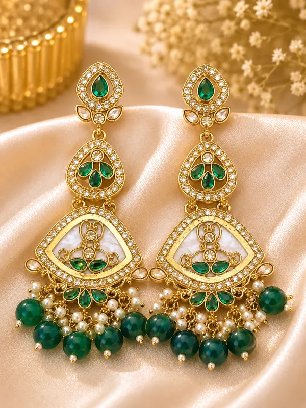 Green_Gold_Alloy_Teardrop_Stone_Drop_Earrings_For_Women
