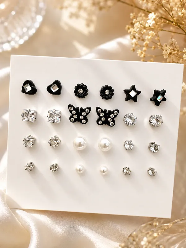 Black_Silver_Alloy_Floral_Geometric_Stud_Earrings_Set_For_Women_Pack_Of_2