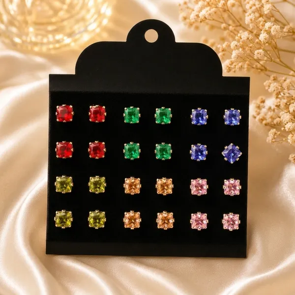 Multicolor_Alloy_Square_Crystal_Stud_Earrings_Set_For_Women_Pack_Of_2
