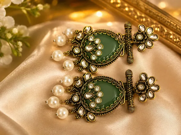 Green_Alloy_Embellished_Drop_Earrings_For_Women