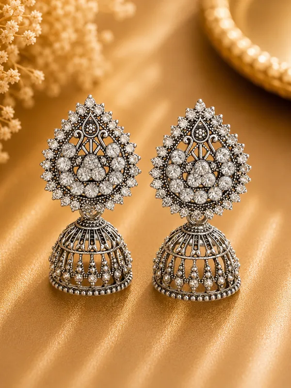Silver_Alloy_Oxidised_Jhumka_Earrings_For_Women_Pack_Of_2
