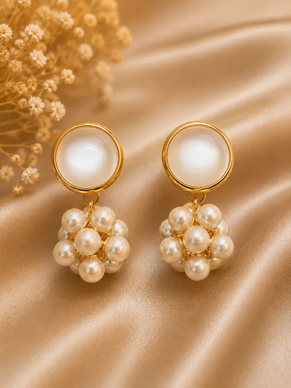 Gold_Tone_Pearl_Cluster_Drop_Earrings_For_Women_Pack_Of_3