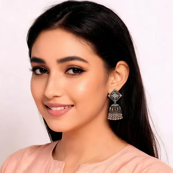 Silver_Oxidized_Alloy_Geometric_Jhumka_Earrings_For_Women_Pack_Of_2