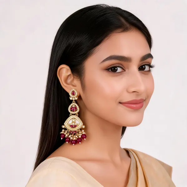 Gold_Alloy_Red_Stone_Pearl_Drop_Earrings_For_Women