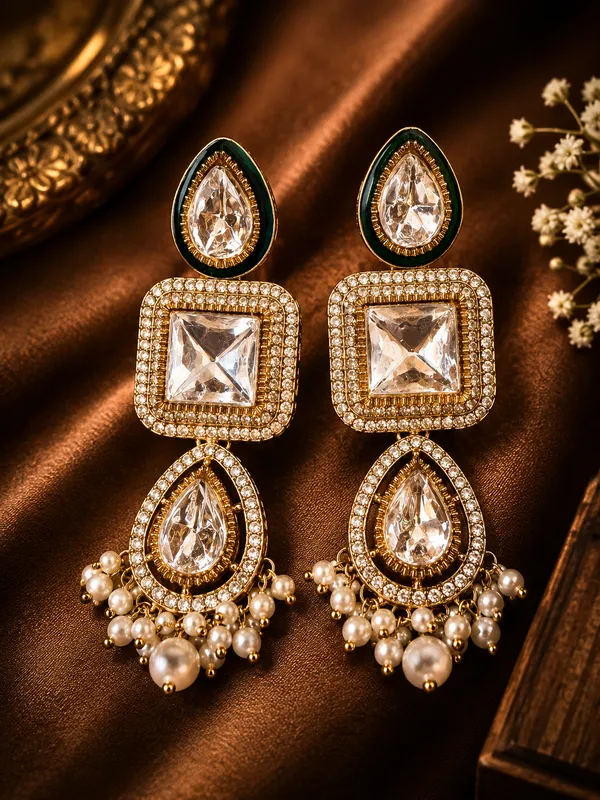 Gold_Alloy_Stone_Studded_Drop_Earrings_For_Women