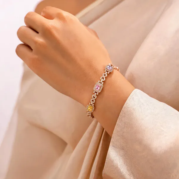 Gold_Anti_Tarnish_Pastel_Gemstone_Bracelet_For_Women