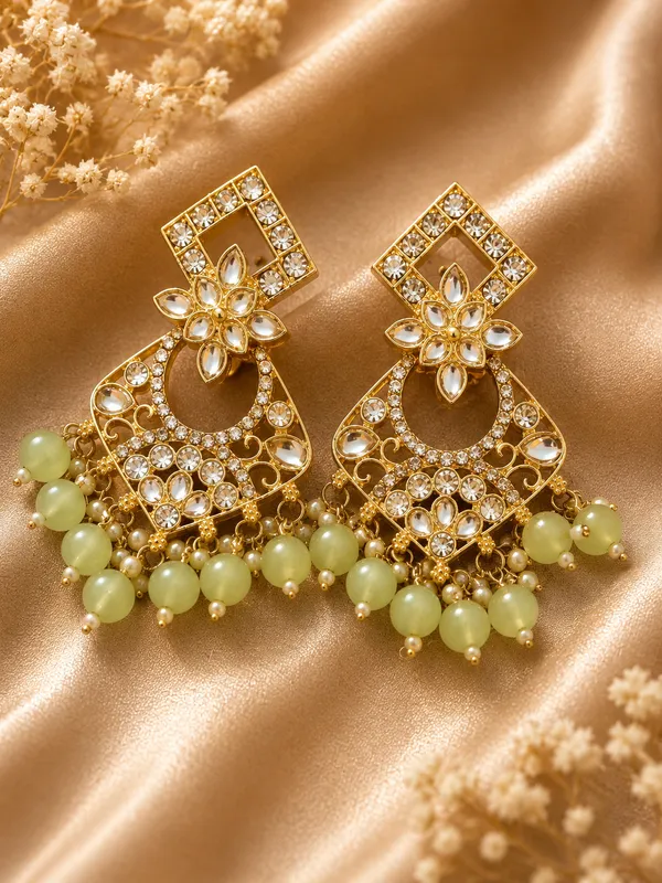 Gold_Alloy_Crystal_Green_Bead_Chandelier_Earrings_For_Women___Pack_of_2