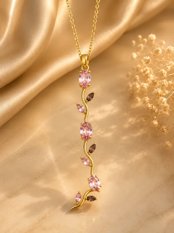 Pink_Gold_Anti_Tarnish_Vine_Stone_Pendant_Necklace_For_Women
