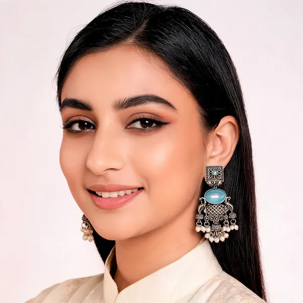 Blue_Alloy_Oxidised_Silver_Jhumka_Earrings_For_Women_Pack_Of_2