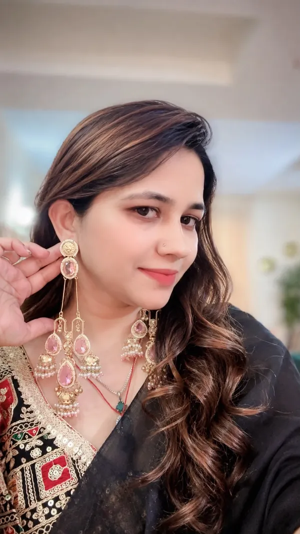Gold_Alloy_Pink_Stone_Jhumka_Earrings_For_Women
