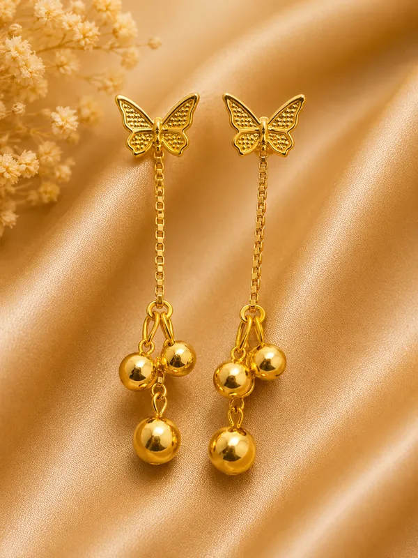 Gold_Steel_Butterfly_Drop_Earrings_For_Women_Pack_Of_4
