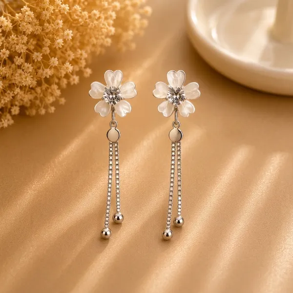 Silver_Alloy_Floral_Chain_Drop_Earrings_For_Women_Pack_Of_3