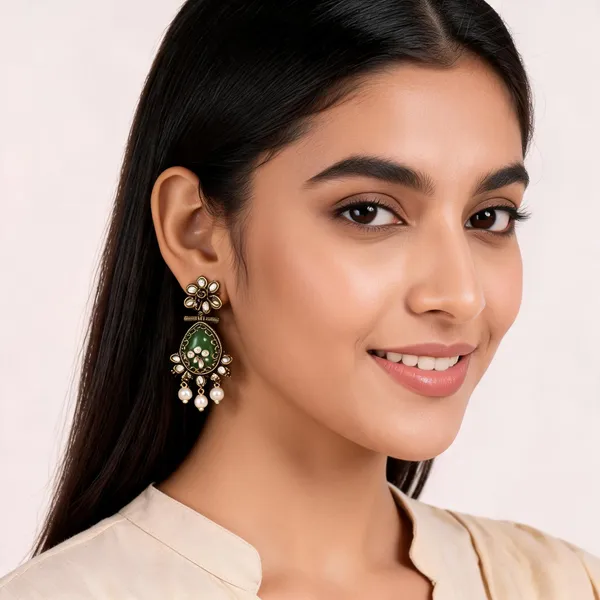 Green_Alloy_Embellished_Drop_Earrings_For_Women