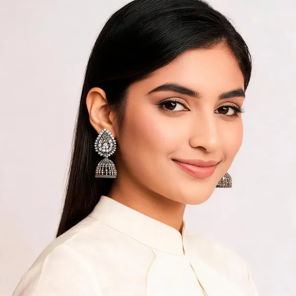 Silver_Alloy_Oxidised_Jhumka_Earrings_For_Women_Pack_Of_2