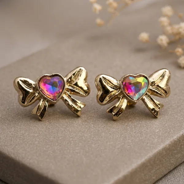 Gold_Alloy_Multicolor_Heart_Bow_Stud_Earrings_For_Women_Pack_Of_3