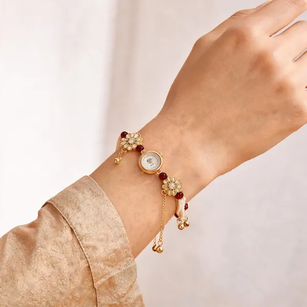 Gold_Alloy_Floral_Pearl_Bracelet_Watch_For_Women