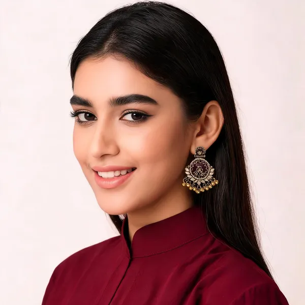 Antique_Gold_Alloy_Floral_Jhumka_Earrings_For_Women_Pack_Of_2