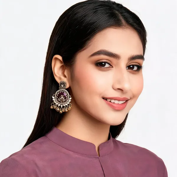 Antique_Gold_Alloy_Floral_Jhumka_Earrings_For_Women_Pack_Of_2