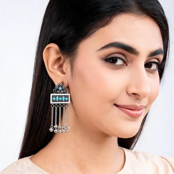 Silver_Tone_Oxidized_Turquoise_Stone_Statement_Drop_Earrings_For_Women
