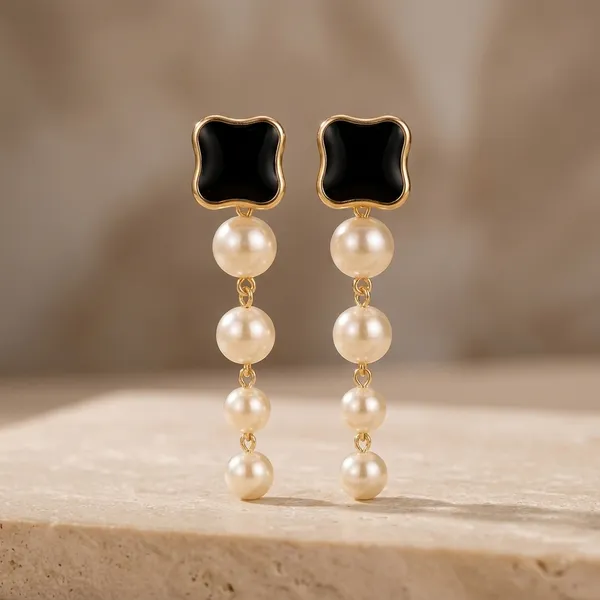 Black_Gold_Tone_Pearl_Drop_Earrings_For_Women_Pack_Of_3