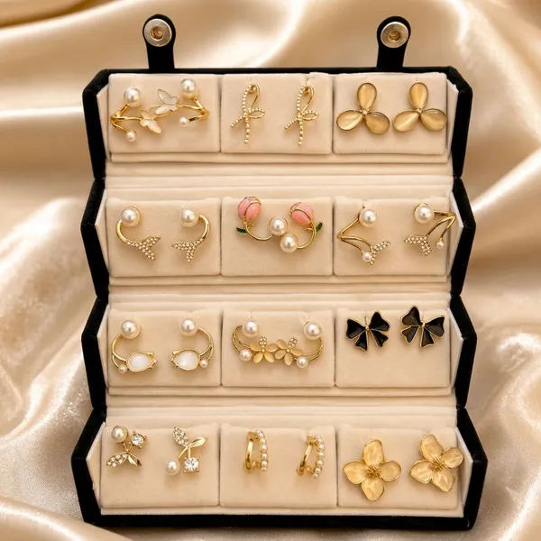 Gold_Tone_Floral_Pearl_Assorted_Earrings_Set_For_Women