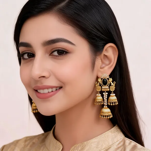 Gold_Alloy_Pearl_Lion_Motif_Jhumka_Earrings_For_Women