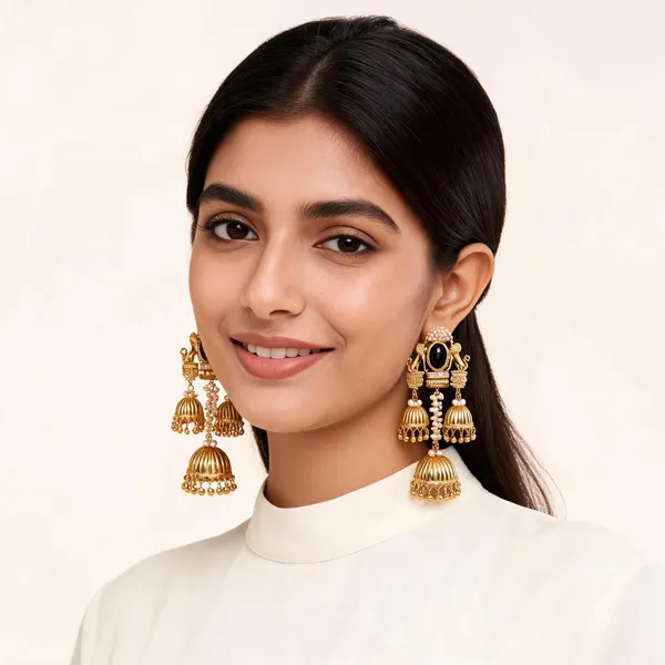 Gold_Alloy_Pearl_Lion_Motif_Jhumka_Earrings_For_Women