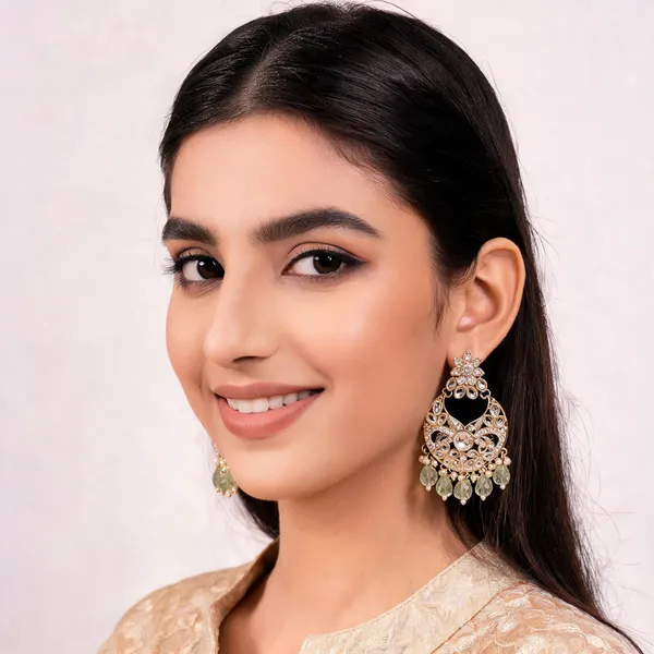 Gold_Tone_Steel_Crystal_Floral_Chandelier_Earrings_For_Women