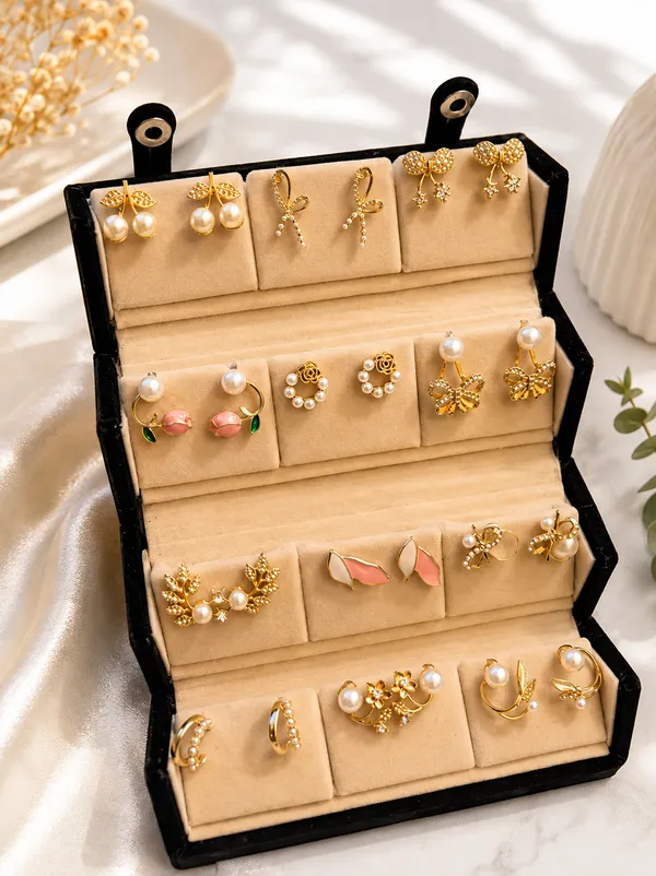 Gold_Alloy_Pearl_Floral_Assorted_Earrings_Set_For_Women