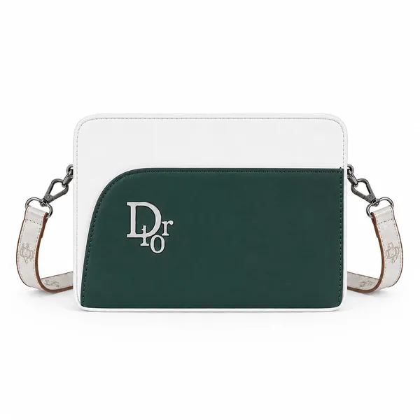 Green_And_White_Crossbody_Shoulder_Bag