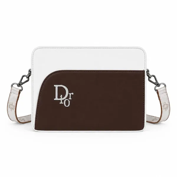 White_And_Brown_Crossbody_Shoulder_Bag