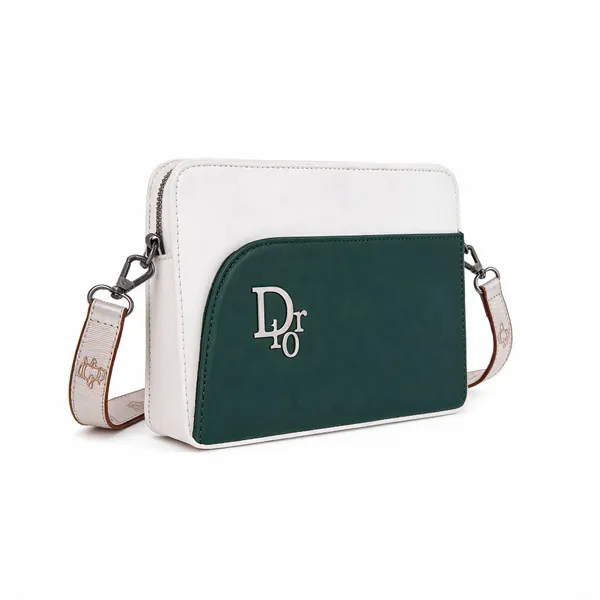 Green__And_White_Pu_Leather_Two-Tone_Crossbody_Bag_For_Women