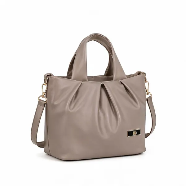 Taupe_Pu_Leather_Pleated_Tote_Handbag_For_Women