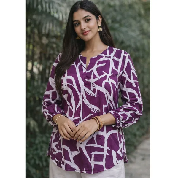 Purple_Abstract_Print_Long_Kurta_for_Women