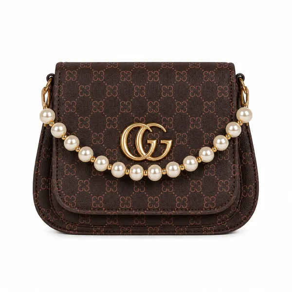 Brown_Patterned_Pearl_Chain_Shoulder_Bag