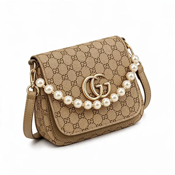 Beige_Pu_Leather_Monogram_Pearl_Chain_Shoulder_Bag_For_Women