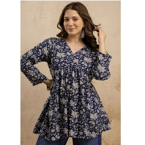 Navy_Floral_Printed_Flared_Tunic_for_Women