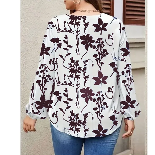 White_Floral_Print_Relaxed_Fit_Top_for_Women