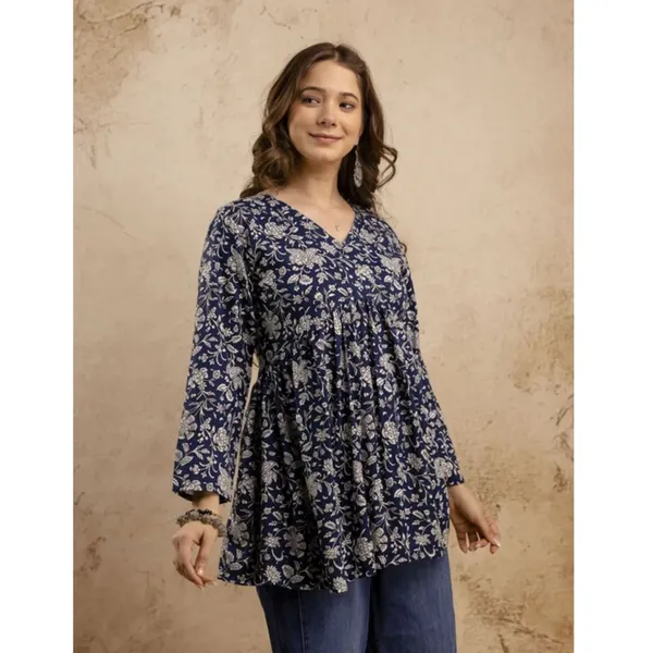 Navy_Floral_Printed_Flared_Tunic_for_Women